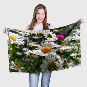 Флаг 3D с принтом Ромашки в Белгороде, 100% полиэстер | плотность ткани — 95 г/м2, размер — 67 х 109 см. Принт наносится с одной стороны | Тематика изображения на принте: желтая | лепесток | природа | ромашка | цветок | яркая