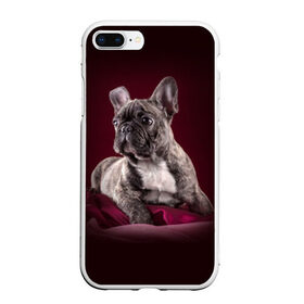 Чехол для iPhone 7Plus/8 Plus матовый с принтом Бульдог в Белгороде, Силикон | Область печати: задняя сторона чехла, без боковых панелей | бульдог | кутёнок | прикольные картинки | собака | щенок