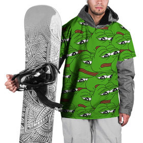 Накидка на куртку 3D с принтом Sad frogs в Белгороде, 100% полиэстер |  | frog | грустная | жаба | мем | мемы