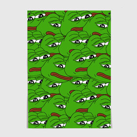 Постер с принтом Sad frogs в Белгороде, 100% бумага
 | бумага, плотность 150 мг. Матовая, но за счет высокого коэффициента гладкости имеет небольшой блеск и дает на свету блики, но в отличии от глянцевой бумаги не покрыта лаком | frog | грустная | жаба | мем | мемы
