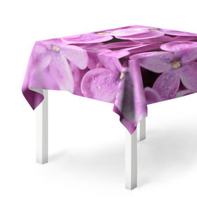 Скатерть 3D с принтом Цветы сирени в Белгороде, 100% полиэстер (ткань не мнется и не растягивается) | Размер: 150*150 см | Тематика изображения на принте: девушкам | сирень | цветы