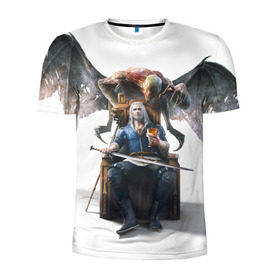 Мужская футболка 3D спортивная с принтом The Witcher в Белгороде, 100% полиэстер с улучшенными характеристиками | приталенный силуэт, круглая горловина, широкие плечи, сужается к линии бедра | witcher | ведьмак | геральт