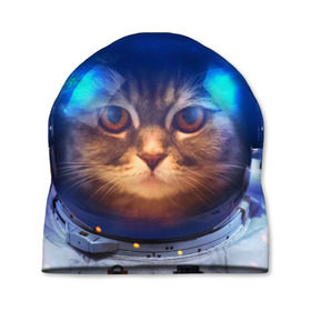 Шапка 3D с принтом Кот космонавт в Белгороде, 100% полиэстер | универсальный размер, печать по всей поверхности изделия | кот | кошка | скафандр