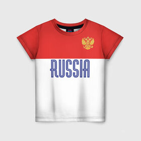 Детская футболка 3D с принтом Сборная России в Белгороде, 100% гипоаллергенный полиэфир | прямой крой, круглый вырез горловины, длина до линии бедер, чуть спущенное плечо, ткань немного тянется | евро | европы | россии | россия | сборная | футбол