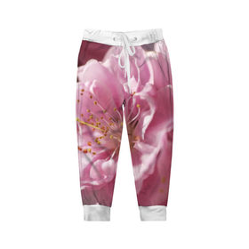 Детские брюки 3D с принтом Розовые цветы в Белгороде, 100% полиэстер | манжеты по низу, эластичный пояс регулируется шнурком, по бокам два кармана без застежек, внутренняя часть кармана из мелкой сетки | девушкам | розы | цветочки | цветы