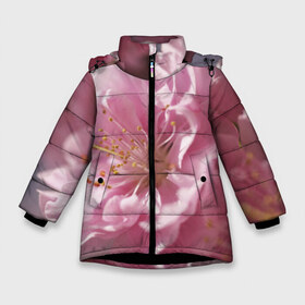 Зимняя куртка для девочек 3D с принтом Розовые цветы в Белгороде, ткань верха — 100% полиэстер; подклад — 100% полиэстер, утеплитель — 100% полиэстер. | длина ниже бедра, удлиненная спинка, воротник стойка и отстегивающийся капюшон. Есть боковые карманы с листочкой на кнопках, утяжки по низу изделия и внутренний карман на молнии. 

Предусмотрены светоотражающий принт на спинке, радужный светоотражающий элемент на пуллере молнии и на резинке для утяжки. | девушкам | розы | цветочки | цветы