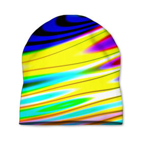 Шапка 3D с принтом Волны красок в Белгороде, 100% полиэстер | универсальный размер, печать по всей поверхности изделия | Тематика изображения на принте: разводы | цветной | яркий