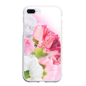 Чехол для iPhone 7Plus/8 Plus матовый с принтом Белые и розовые цветы в Белгороде, Силикон | Область печати: задняя сторона чехла, без боковых панелей | лепестки | прикольные картинки | цветочки | цветы