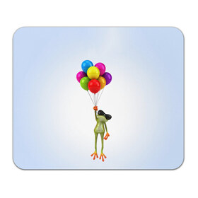 Коврик прямоугольный с принтом Лягушка на воздушных шарах в Белгороде, натуральный каучук | размер 230 х 185 мм; запечатка лицевой стороны | Тематика изображения на принте: 