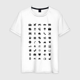 Мужская футболка хлопок с принтом В путешествие в Белгороде, 100% хлопок | прямой крой, круглый вырез горловины, длина до линии бедер, слегка спущенное плечо. | icon | travel | значки | иконки | путешествие | транспорт
