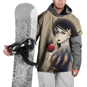 Накидка на куртку 3D с принтом Девушка в Белгороде, 100% полиэстер |  | Тематика изображения на принте: рисунок девушки | цветок | яблоко