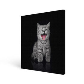 Холст квадратный с принтом Весёлый котик в Белгороде, 100% ПВХ |  | Тематика изображения на принте: кот | кошка | прикол