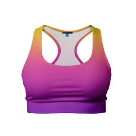 Женский спортивный топ 3D с принтом Чёткий градиент в Белгороде, 82% полиэстер, 18% спандекс Ткань безопасна для здоровья, позволяет коже дышать, не мнется и не растягивается |  | cs:go | градиент | диджей | желтый | музыка | розовый | синий | фиолетовый | чёткий