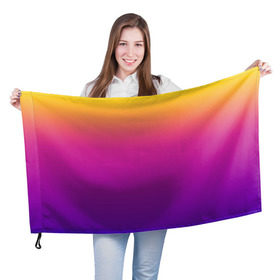 Флаг 3D с принтом Чёткий градиент в Белгороде, 100% полиэстер | плотность ткани — 95 г/м2, размер — 67 х 109 см. Принт наносится с одной стороны | cs:go | градиент | диджей | желтый | музыка | розовый | синий | фиолетовый | чёткий