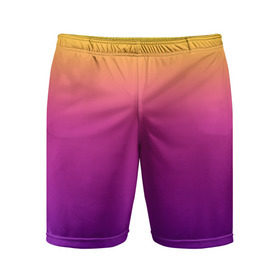 Мужские шорты 3D спортивные с принтом Чёткий градиент в Белгороде,  |  | cs:go | градиент | диджей | желтый | музыка | розовый | синий | фиолетовый | чёткий