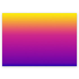 Поздравительная открытка с принтом Чёткий градиент в Белгороде, 100% бумага | плотность бумаги 280 г/м2, матовая, на обратной стороне линовка и место для марки
 | Тематика изображения на принте: cs:go | градиент | диджей | желтый | музыка | розовый | синий | фиолетовый | чёткий