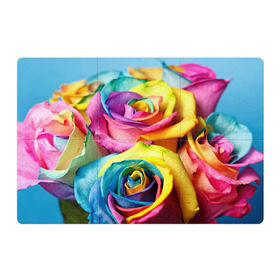 Магнитный плакат 3Х2 с принтом Цветные розы в Белгороде, Полимерный материал с магнитным слоем | 6 деталей размером 9*9 см | Тематика изображения на принте: девушкам | розы | цветные | цветы