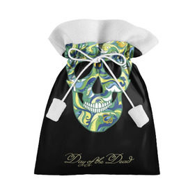 Подарочный 3D мешок с принтом Мексиканский череп в Белгороде, 100% полиэстер | Размер: 29*39 см | Тематика изображения на принте: день мертвых | мексика | разноцветный | традиция | узоры | цветы | черный | яркий
