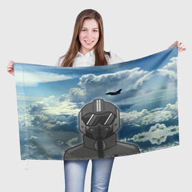 Флаг 3D с принтом ВВС в Белгороде, 100% полиэстер | плотность ткани — 95 г/м2, размер — 67 х 109 см. Принт наносится с одной стороны | ввс