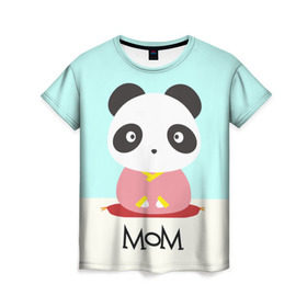Женская футболка 3D с принтом Family Look в Белгороде, 100% полиэфир ( синтетическое хлопкоподобное полотно) | прямой крой, круглый вырез горловины, длина до линии бедер | family look | для семьи | панда | семейные