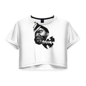 Женская футболка 3D укороченная с принтом Methodman в Белгороде, 100% полиэстер | круглая горловина, длина футболки до линии талии, рукава с отворотами | gza | hip hop | rza | wu fam | ву танг клан | хип хоп