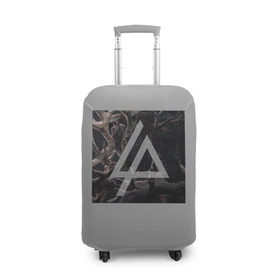 Чехол для чемодана 3D с принтом Linkin Park в Белгороде, 86% полиэфир, 14% спандекс | двустороннее нанесение принта, прорези для ручек и колес | linkin park