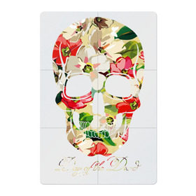 Магнитный плакат 2Х3 с принтом Мексиканский череп в Белгороде, Полимерный материал с магнитным слоем | 6 деталей размером 9*9 см | Тематика изображения на принте: 
