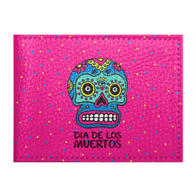Обложка для студенческого билета с принтом Мексиканский череп в Белгороде, натуральная кожа | Размер: 11*8 см; Печать на всей внешней стороне | день мертвыхб сахарный череп | мексика | традиция | узоры | цветы
