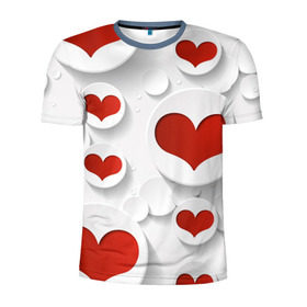 Мужская футболка 3D спортивная с принтом Сердца 2 в Белгороде, 100% полиэстер с улучшенными характеристиками | приталенный силуэт, круглая горловина, широкие плечи, сужается к линии бедра | 