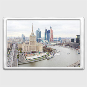 Магнит 45*70 с принтом Москва-Сити в Белгороде, Пластик | Размер: 78*52 мм; Размер печати: 70*45 | Тематика изображения на принте: 