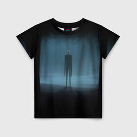Детская футболка 3D с принтом Слендермен Slender man в Белгороде, 100% гипоаллергенный полиэфир | прямой крой, круглый вырез горловины, длина до линии бедер, чуть спущенное плечо, ткань немного тянется | man | slender | slender man | крипота | слендер | тонкий | тонкий человек | человек