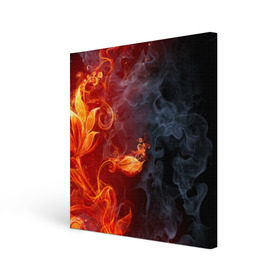 Холст квадратный с принтом Стихия огня в Белгороде, 100% ПВХ |  | Тематика изображения на принте: дым | пламя | страсть