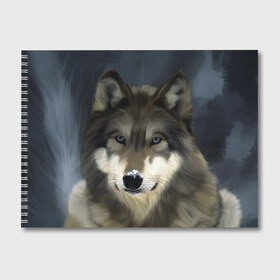 Альбом для рисования с принтом Картина волк в Белгороде, 100% бумага
 | матовая бумага, плотность 200 мг. | Тематика изображения на принте: волк | животные | собака