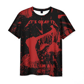 Мужская футболка 3D с принтом Kill `Em All в Белгороде, 100% полиэфир | прямой крой, круглый вырез горловины, длина до линии бедер | Тематика изображения на принте: металлика