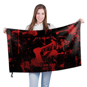 Флаг 3D с принтом Kill `Em All в Белгороде, 100% полиэстер | плотность ткани — 95 г/м2, размер — 67 х 109 см. Принт наносится с одной стороны | металлика