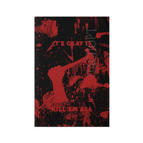 Обложка для паспорта матовая кожа с принтом Kill `Em All в Белгороде, натуральная матовая кожа | размер 19,3 х 13,7 см; прозрачные пластиковые крепления | металлика