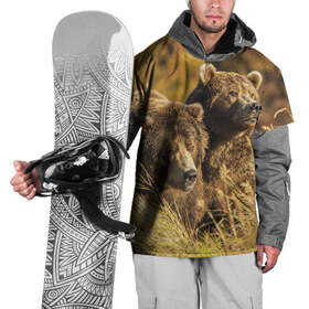 Накидка на куртку 3D с принтом Медведи в Белгороде, 100% полиэстер |  | животные | лес | медведи | охота | природа | туризм