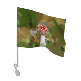 Флаг для автомобиля с принтом Мухоморчик в Белгороде, 100% полиэстер | Размер: 30*21 см | Тематика изображения на принте: гриб | камуфляж | лес | мухомор | поганка | яд | ядовитый