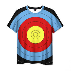 Мужская футболка 3D с принтом Мишень для лука в Белгороде, 100% полиэфир | прямой крой, круглый вырез горловины, длина до линии бедер | оружие | спорт | стрельба