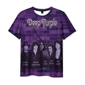 Мужская футболка 3D с принтом Deep Purple в Белгороде, 100% полиэфир | прямой крой, круглый вырез горловины, длина до линии бедер | deep purple | music | rock | музыка | рок