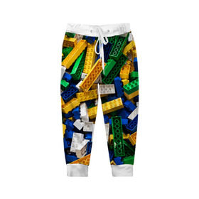 Детские брюки 3D с принтом Конструктор LEGO в Белгороде, 100% полиэстер | манжеты по низу, эластичный пояс регулируется шнурком, по бокам два кармана без застежек, внутренняя часть кармана из мелкой сетки | игрушка | конструктор | лего