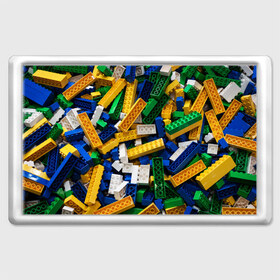 Магнит 45*70 с принтом Конструктор LEGO в Белгороде, Пластик | Размер: 78*52 мм; Размер печати: 70*45 | Тематика изображения на принте: игрушка | конструктор | лего
