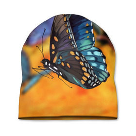 Шапка 3D с принтом Рисунок бабочка в Белгороде, 100% полиэстер | универсальный размер, печать по всей поверхности изделия | бабочка
