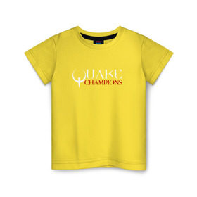 Детская футболка хлопок с принтом Quake Champions в Белгороде, 100% хлопок | круглый вырез горловины, полуприлегающий силуэт, длина до линии бедер | Тематика изображения на принте: q1 | q2 | q3 | quake | квейк