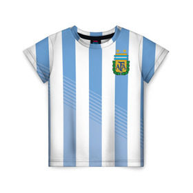 Детская футболка 3D с принтом Сборная Аргентины по футболу в Белгороде, 100% гипоаллергенный полиэфир | прямой крой, круглый вырез горловины, длина до линии бедер, чуть спущенное плечо, ткань немного тянется | argentina | аргентина