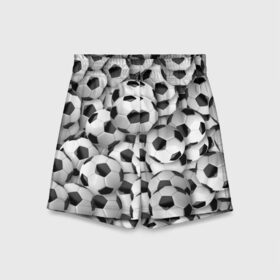 Детские спортивные шорты 3D с принтом Футбольные мячи в Белгороде,  100% полиэстер
 | пояс оформлен широкой мягкой резинкой, ткань тянется
 | Тематика изображения на принте: мяч | спорт | футбол | футбольные