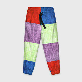 Детские брюки 3D с принтом Лоскутное шитье в Белгороде, 100% полиэстер | манжеты по низу, эластичный пояс регулируется шнурком, по бокам два кармана без застежек, внутренняя часть кармана из мелкой сетки | полотно | разноцветный | ткань
