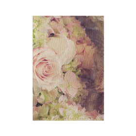 Обложка для паспорта матовая кожа с принтом Винтажные розы в Белгороде, натуральная матовая кожа | размер 19,3 х 13,7 см; прозрачные пластиковые крепления | vintage | винтаж | зелень | лето | пионы | розы | узоры | цветы