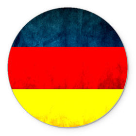 Коврик круглый с принтом Германия в Белгороде, резина и полиэстер | круглая форма, изображение наносится на всю лицевую часть | европа | триколор | флаг