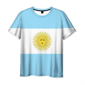 Мужская футболка 3D с принтом Аргентина в Белгороде, 100% полиэфир | прямой крой, круглый вырез горловины, длина до линии бедер | 